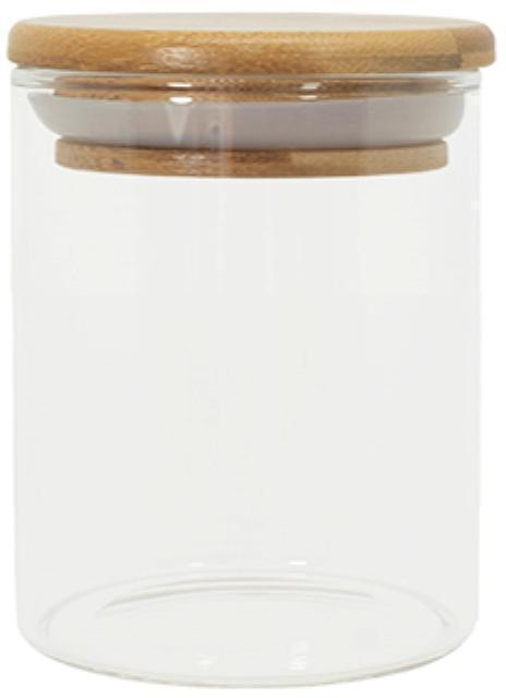 Pote de Mantimentos de Vidro Hermético Oikos com Tampa Bambu Circular 200ml