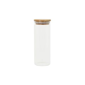 Pote de Mantimentos de Vidro Hermético Oikos com Tampa Bambu Circular 450ml