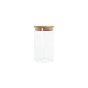Pote de Mantimentos de Vidro Hermético Oikos com Tampa Bambu Circular 600ml