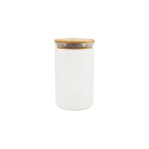 Pote de Mantimentos de Vidro Hermético Oikos com Tampa Bambu Circular 1,1L