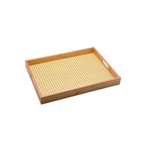 Bandeja De Bambu Oikos Com Palha Retangular 48Cm