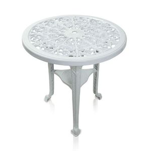 Mesa Redonda Colonial Antares Desmontável Branco Gelo