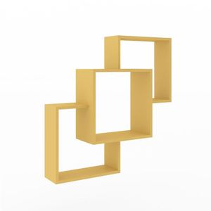 Nicho Decorativo Composto Móvel Bento Amarelo 78,4x78,4x20cm