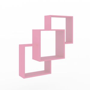 Nicho Decorativo Composto Móvel Bento Rosa 78,4x78,4x20cm
