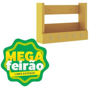 Nicho Decorativo Móvel Bento com Suporte J Amarelo 50,2x36,5x12,9cm
