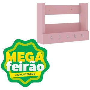 Nicho Decorativo Móvel Bento com Suporte J Rosa 50,2x36,5x12,9cm