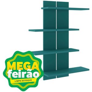 Nicho Decorativo Móvel Bento com 4 Prateleiras Turquesa 63,6x80x16cm