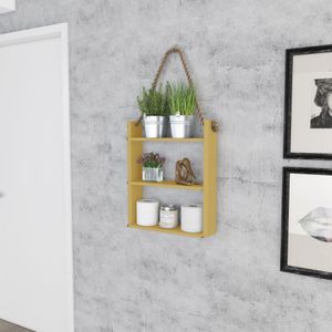 Nicho Decorativo Móvel Bento com Corda Amarelo 50x60x14,5cm