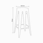 Banqueta Iron Alta Rivatti Aço Preto 42,5x76x42,5cm