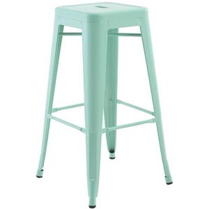 Banqueta Iron Alta Rivatti Aço Verde 42,5x76x42,5cm