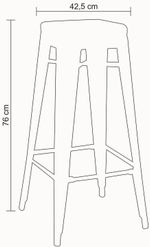 Banqueta-Iron-Alta-Rivatti-Aco-Vermelho-425x76x425cm