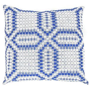 Almofada Bellíssima Guaratinguetá Branco e Royal 45x45cm