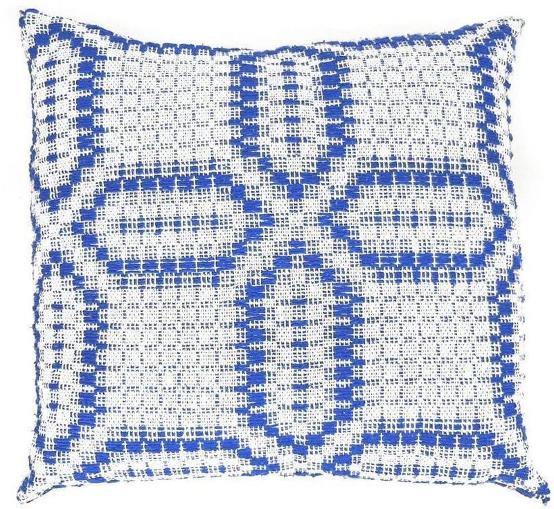 Almofada Bellíssima Guaratinguetá Branco e Royal 45x45cm