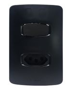 INTERRUPTOR-ALUMBRA-4X2-SIMPLES---TOMADA-PADRAO-COM-PLACA-10A-85684-NBR-GRACIA-MAXX-PRETO