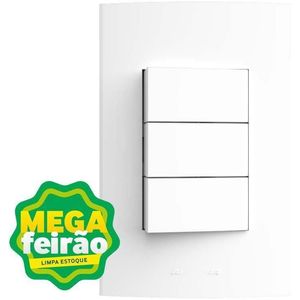 Interruptor Alumbra 4X2 2 Interruptores Simples + 1 Paralelo Com Placa 85043 NBR 5 Inovapro Branco