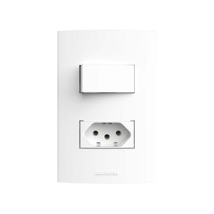 Interruptor Alumbra 4X2 Simples + Tomada Com Placa 10A 85048 NBR 5 Inovapro Branco