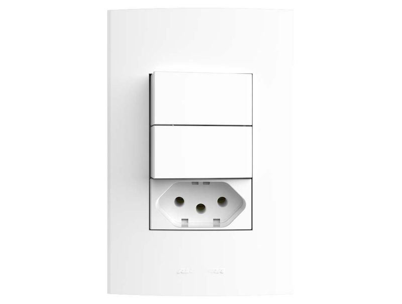 INTERRUPTOR-ALUMBRA-4X2-2-INTERRUPTORES-SIMPLES---1-TOMADA-COM-PLACA-10A-85052-NBR-INOVAPRO-BRANCO