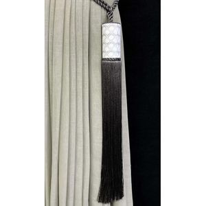 Prendedor Abraçadeira de Cortina QQ Grafite Tubo G Manta Arabesco Branca Luba Acessórios Poliamida