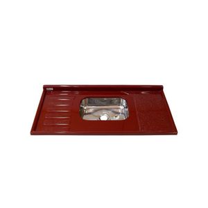 Pia de Cozinha com Cuba Corso Pré Moldada Inox Bordo 120x55cm