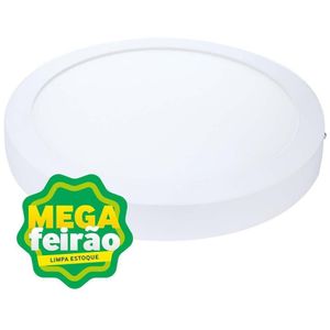 Painel LED de Sobrepor Pop Redondo 24W 3000K Alumínio e Policarbonato Avant 767130570 Branco Bivolt