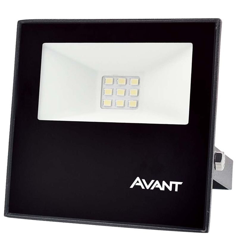 REFLETOR-SLIM-LED-10W-6500K-ALUMINIO-VIDRO-AVANT-259101374-PRETO-BIVOLT