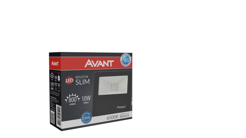 REFLETOR-SLIM-LED-10W-6500K-ALUMINIO-VIDRO-AVANT-259101374-PRETO-BIVOLT
