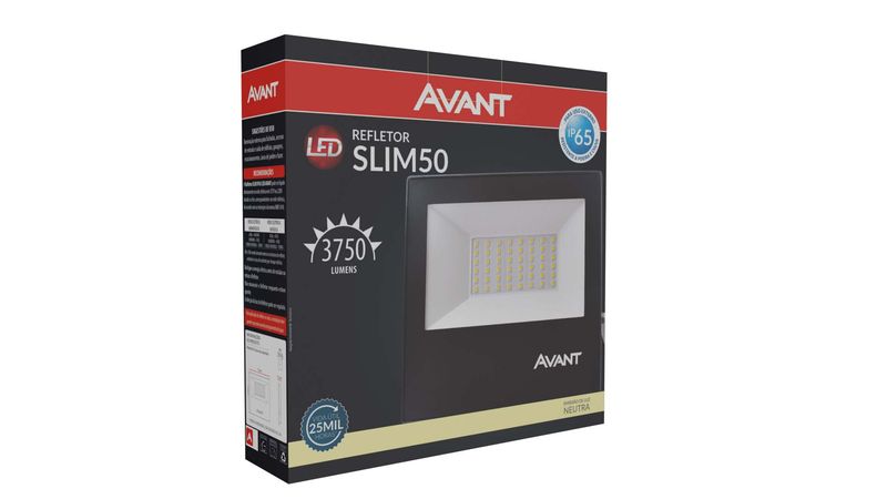 REFLETOR-SLIM-LED-50W-4000K-ALUMINIO-VIDRO-AVANT-259500874-PRETO-BIVOLT