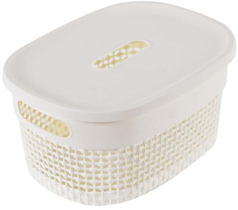 Cesto-Organizador-com-Tampa-Astra-Plastico-Bege-12L