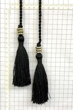 PINGENTE-DE-CORTINA QQ-26-3176-PRETO-DISCO-OURO -LUBA-ACESSORIOS-POLIESTER-CORTINAS-EM-GERAL