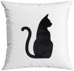 Almofada Ludic Belchior Branca com Bordado Gato 43X43cm
