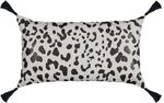 Almofada Silk Home Belchior Com Pingente Branca e Preta 28x48cm