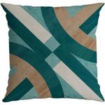 Almofada Veludo Luxor Belchior Azul Turquesa Desenho 2 50x50cm