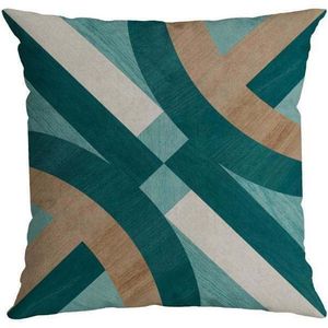 Almofada Veludo Luxor Belchior Azul Turquesa Desenho 2 50x50cm