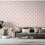 Papel-de-Parede-Bobinex-2422-Floral-Do-Tempo-Vermelho-e-Marrom