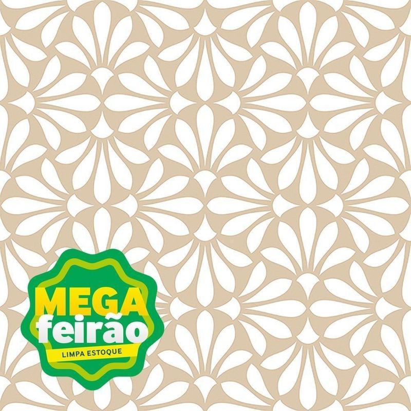 Papel-de-Parede-Bobinex-2920-Relevo-Flor-Bege-e-Branco