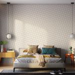 Papel-de-Parede-Bobinex-2920-Relevo-Flor-Bege-e-Branco