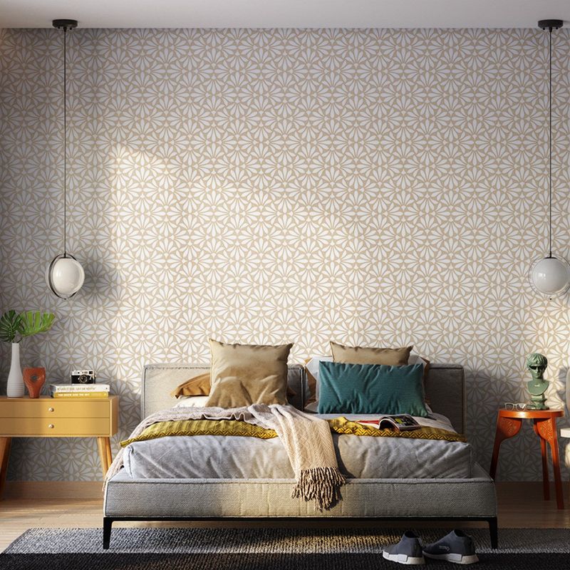 Papel-de-Parede-Bobinex-2920-Relevo-Flor-Bege-e-Branco