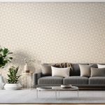 Papel-de-Parede-Bobinex-2920-Relevo-Flor-Bege-e-Branco