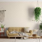 Papel-de-Parede-Bobinex-2920-Relevo-Flor-Bege-e-Branco