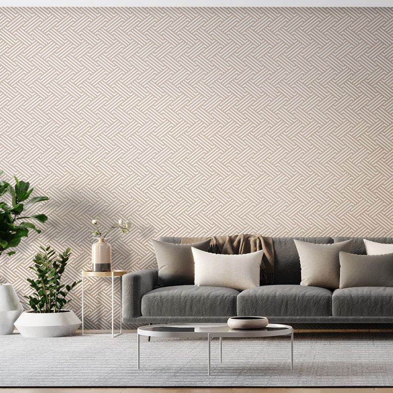 Papel-de-Parede-Bobinex-3511-Relevo-Ranhura-Bege-e-Marrom