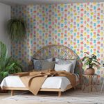 Papel-de-Parede-Bobinex-7429-Monstrinhos-Vermelho-e-Cinza