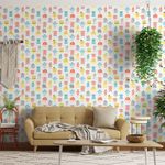 Papel-de-Parede-Bobinex-7429-Monstrinhos-Vermelho-e-Cinza