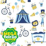 Papel-de-Parede-Bobinex-7434-Circo-Vetor-Azul-e-Amarelo