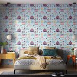 Papel-de-Parede-Bobinex-7435-Circo-Vetor-Vermelho-e-Amarelo