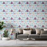 Papel-de-Parede-Bobinex-7435-Circo-Vetor-Vermelho-e-Amarelo