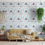 Papel-de-Parede-Bobinex-7435-Circo-Vetor-Vermelho-e-Amarelo