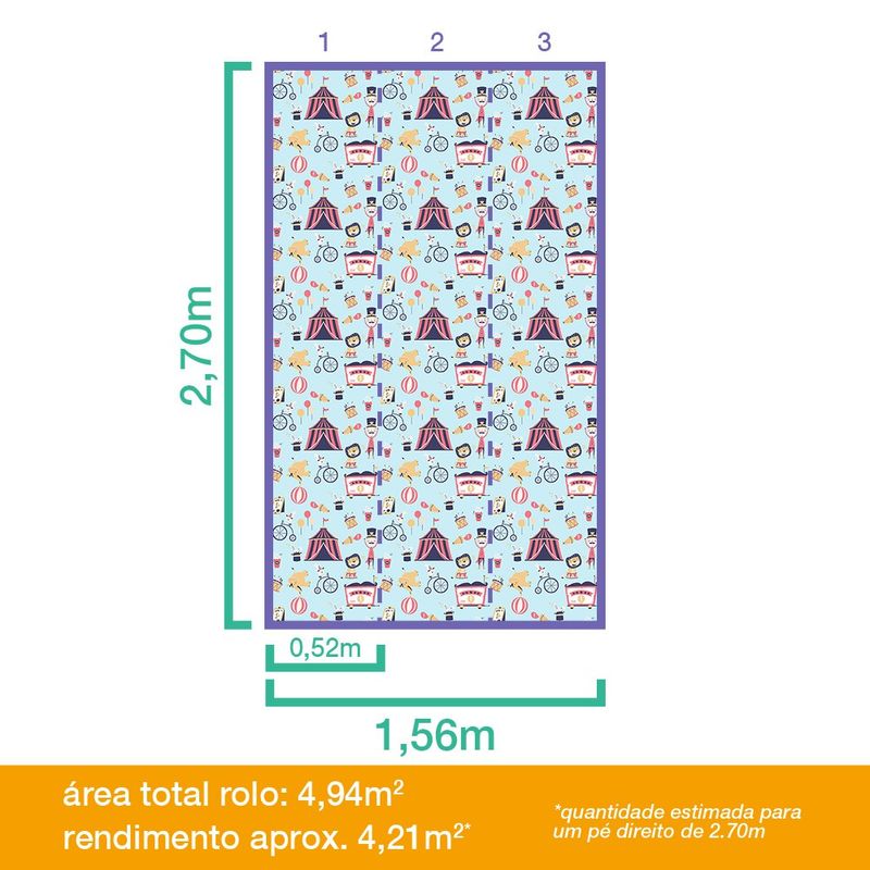 Papel-de-Parede-Bobinex-7435-Circo-Vetor-Vermelho-e-Amarelo