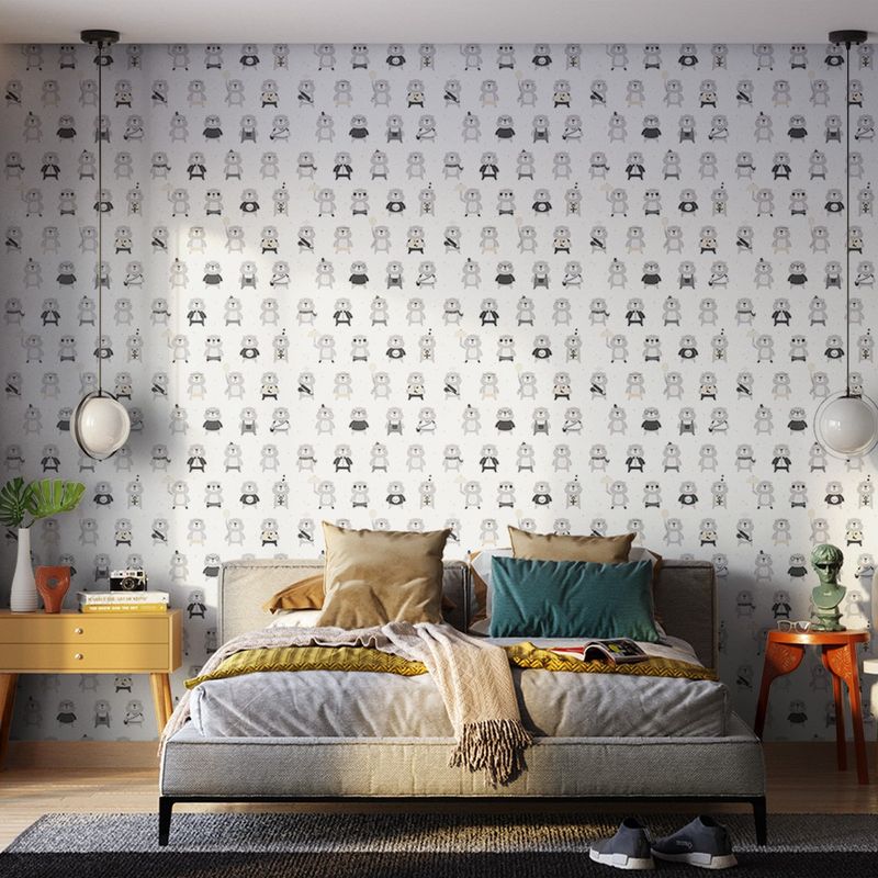 Papel de Parede Bobinex 7436 Urso O Personagem Cinza e Preto
