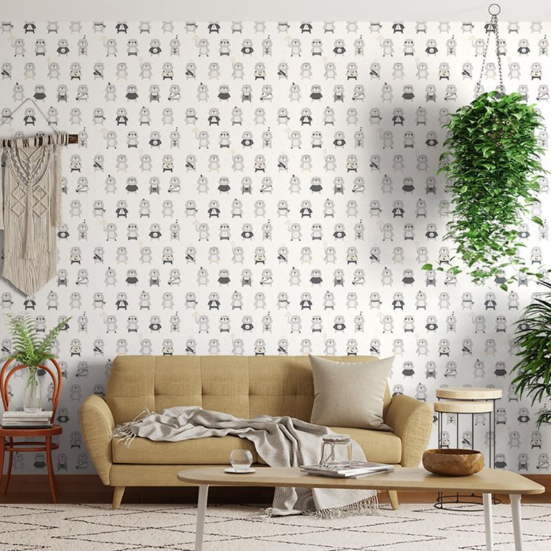 Papel-de-Parede-Bobinex-7436-Urso-O-Personagem-Cinza-e-Preto