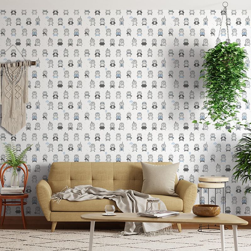 Papel-de-Parede-Bobinex-7437-Urso-O-Personagem-Cinza-e-Azul